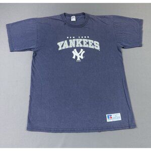 Vintage Y2K New York Yankees Baseball MLB Russell Athletic Youth XL Fade Tee